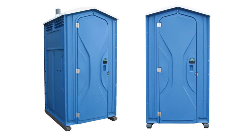 Long-term porta potty units on site in Beloit, Wisconsin
